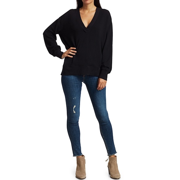 rag & bone Sweaters - Rag & Bone, Flora V-Neck Long-Sleeve Pull  Size XL